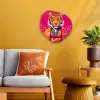 Tijger - Kimono - Planten - Roze Wandcirkel Organisch Forex 3mm klein -sfeer4