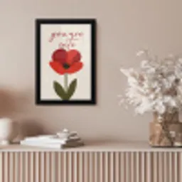 Klaproos - Bloem - Rood - Valentijn fotolijst zwart zonder passe partout klein -sfeer5