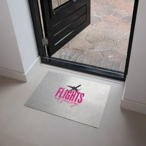 Catch flights not feelings - Vliegtuig - Roze Deurmat klein -sfeer5