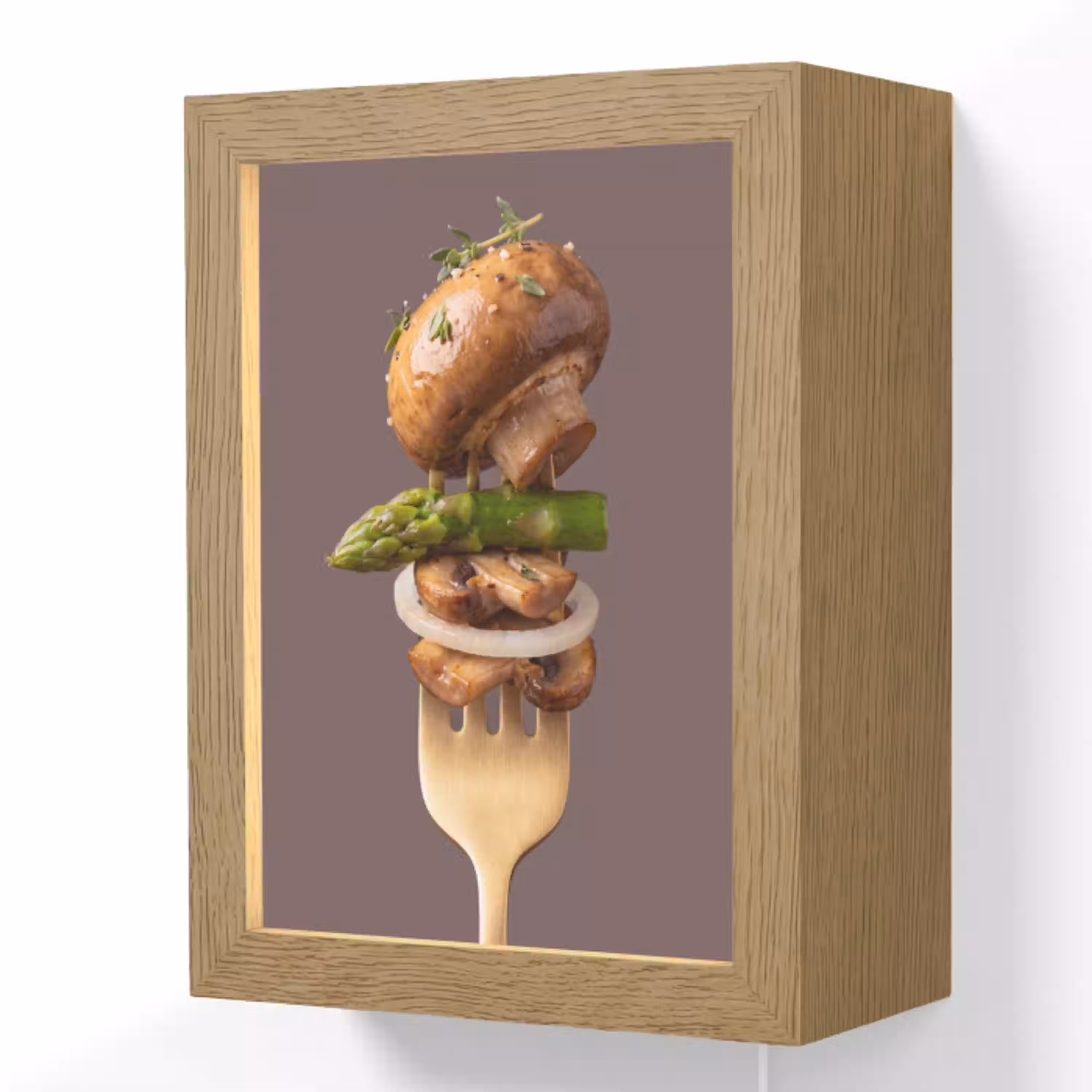 Eten - Gestapeld - Vork Light Box met kabel (Wandlamp) klein -3d