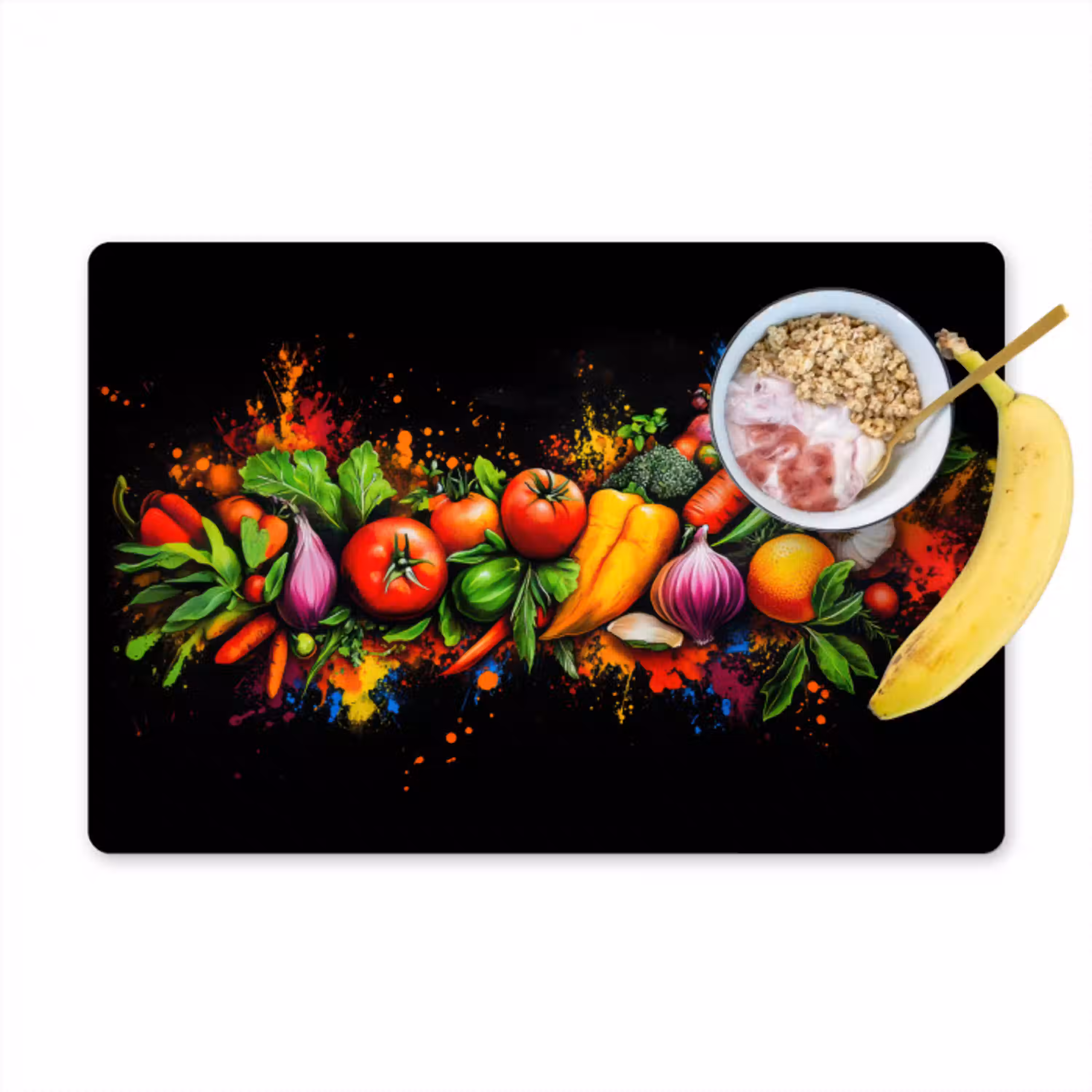 Groente - Eten - Kruiden - Graffiti - Koken Placemat vinyl groot -zzzproduct_Kitchenyeah-website