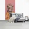 Leeuw - Pak - Geruit - Bril fotobehang vinyl groot -slaapkamer