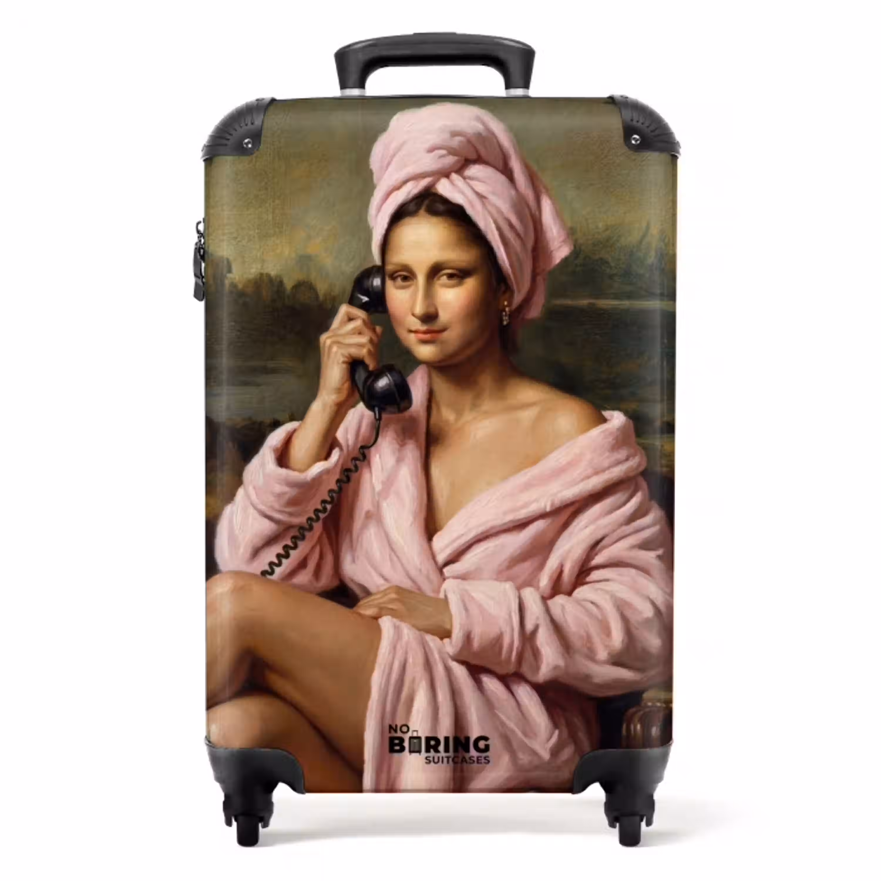 Mona - Klassiek - Roze NBS - Handbagage koffer - Volwassenen Unisex middel -productfoto_recht