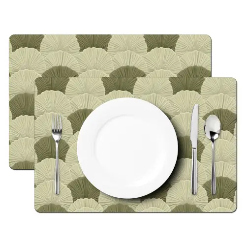 Bladeren - Structuur - Groen Placemat vinyl groot 368 -zzsfeer2_Kitchenyeah-website