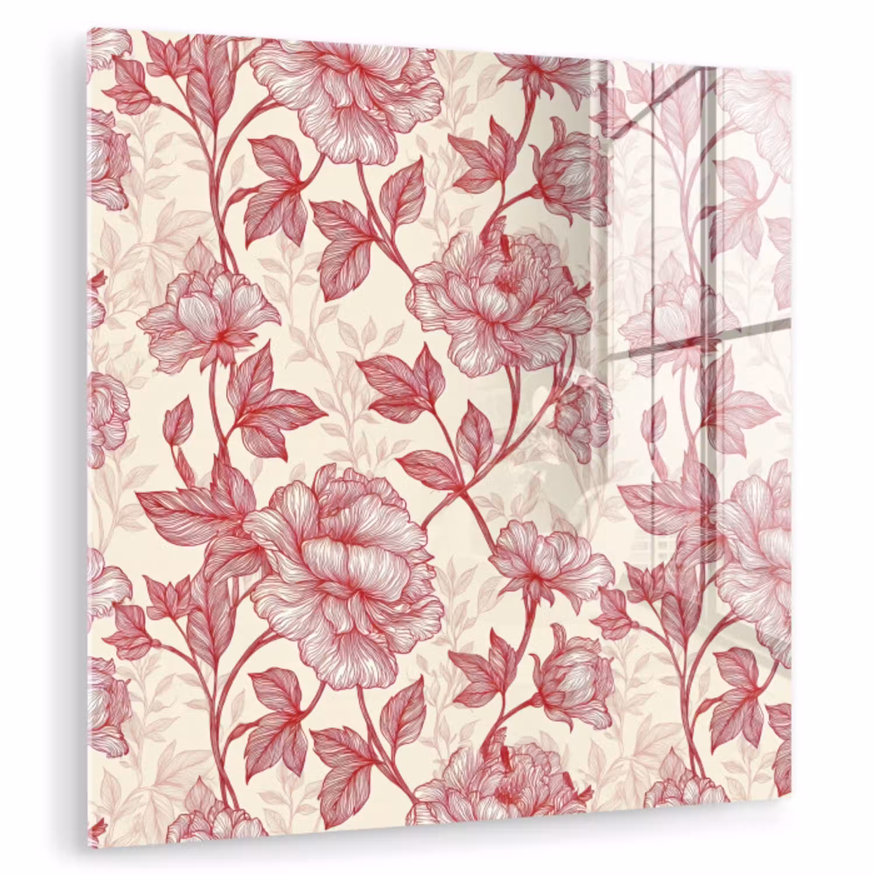 Pioenrozen - Modern -  Rood plexiglas 5mm klein 11 -zzzproduct_nieuw