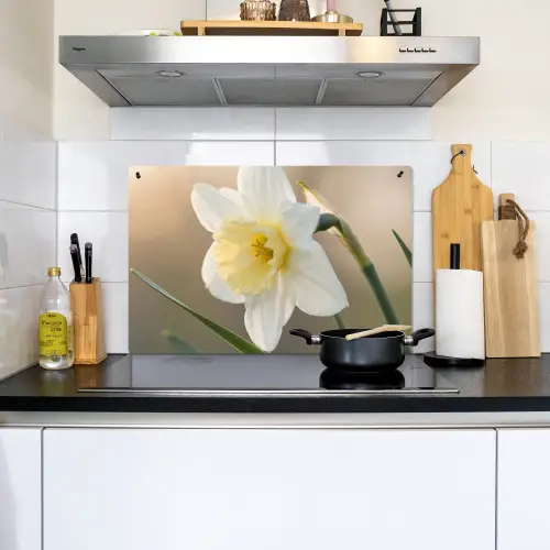 Narcis - Bloem - Minimalistisch Inductie beschemer met haakjes klein -sfeer2