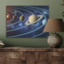 Ruimte - Zonnestelsel - Blauw PET vilt klein -sfeer2
