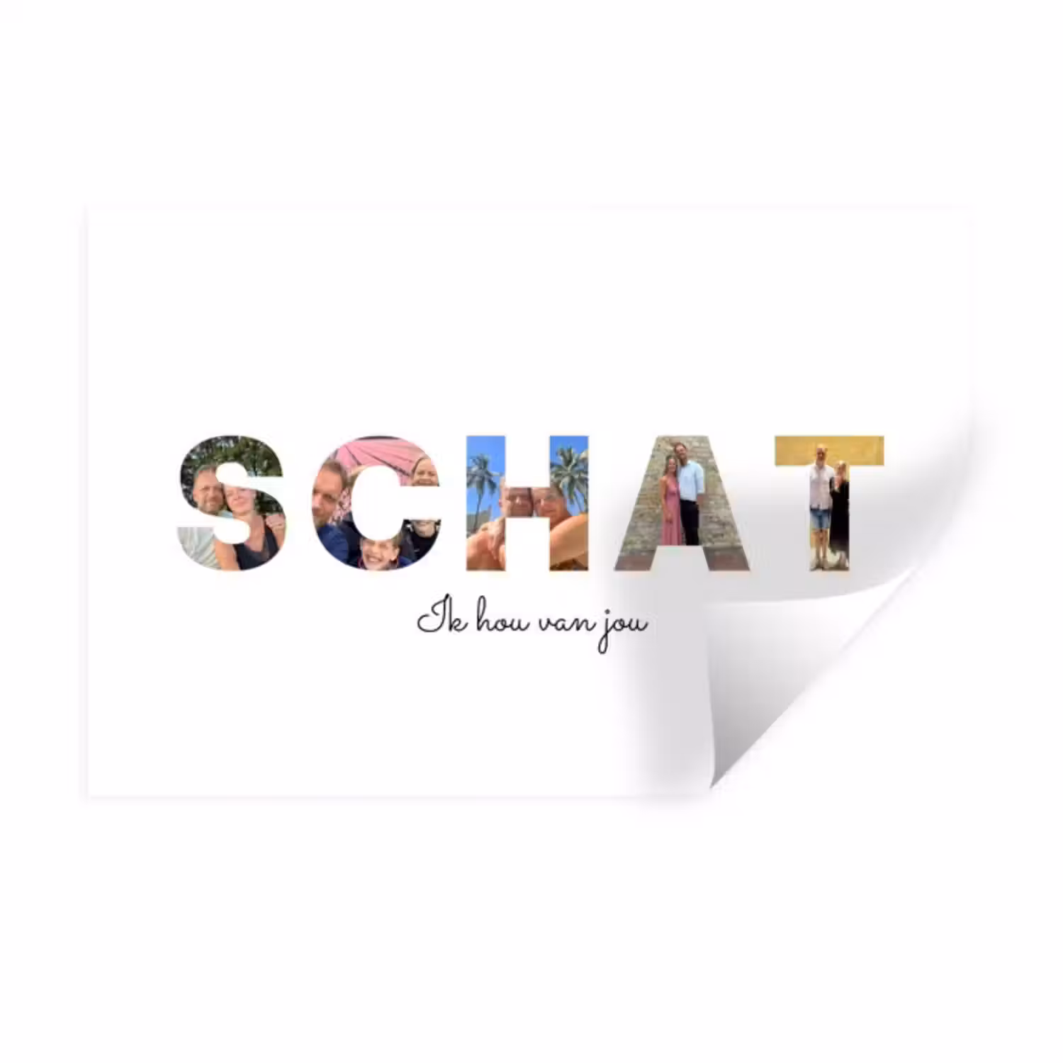 Gepersonaliseerde muursticker - Schat - Lettercollage