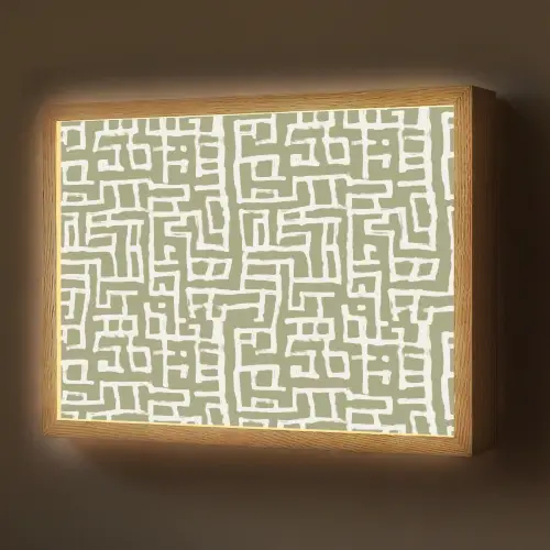 Grafisch - Patroon - Groen Light Box met batterij (Wandlamp) middel 907 -z3d_website