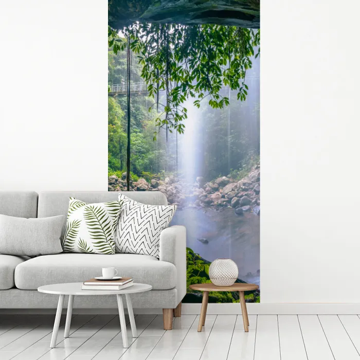Jungle - Regenwoud - Water - Waterval - Planten fotobehang vinyl groot -woonkamer