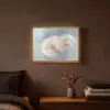 Paardenbloemen - Pluisjes - Wit Light Box met batterij (Wandlamp) middel -sfeer4