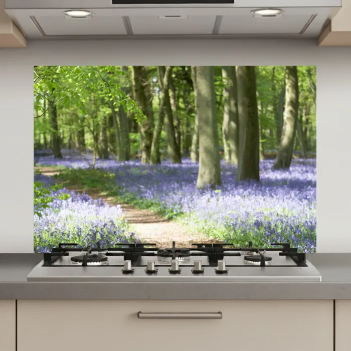 Bos - Pad - Bloemen - Paars - Groen - Natuur keuken achterwand spatscherm klein -3d_website