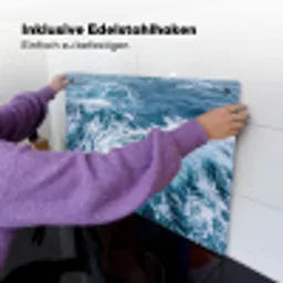 Golven - Oceaan - Blauw Inductie beschemer met haakjes klein -ky-ophangen-de