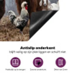 Boerderijdieren - Groep - Mist - Natuur - Rustiek Inductie beschermer vinyl 3mm middel -zzzzzzz-cc-onderkant