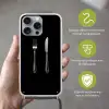Vork - Mes - Zilver Hoesje iPhone 16 Pro Max met koord klein -sfeer2_NL