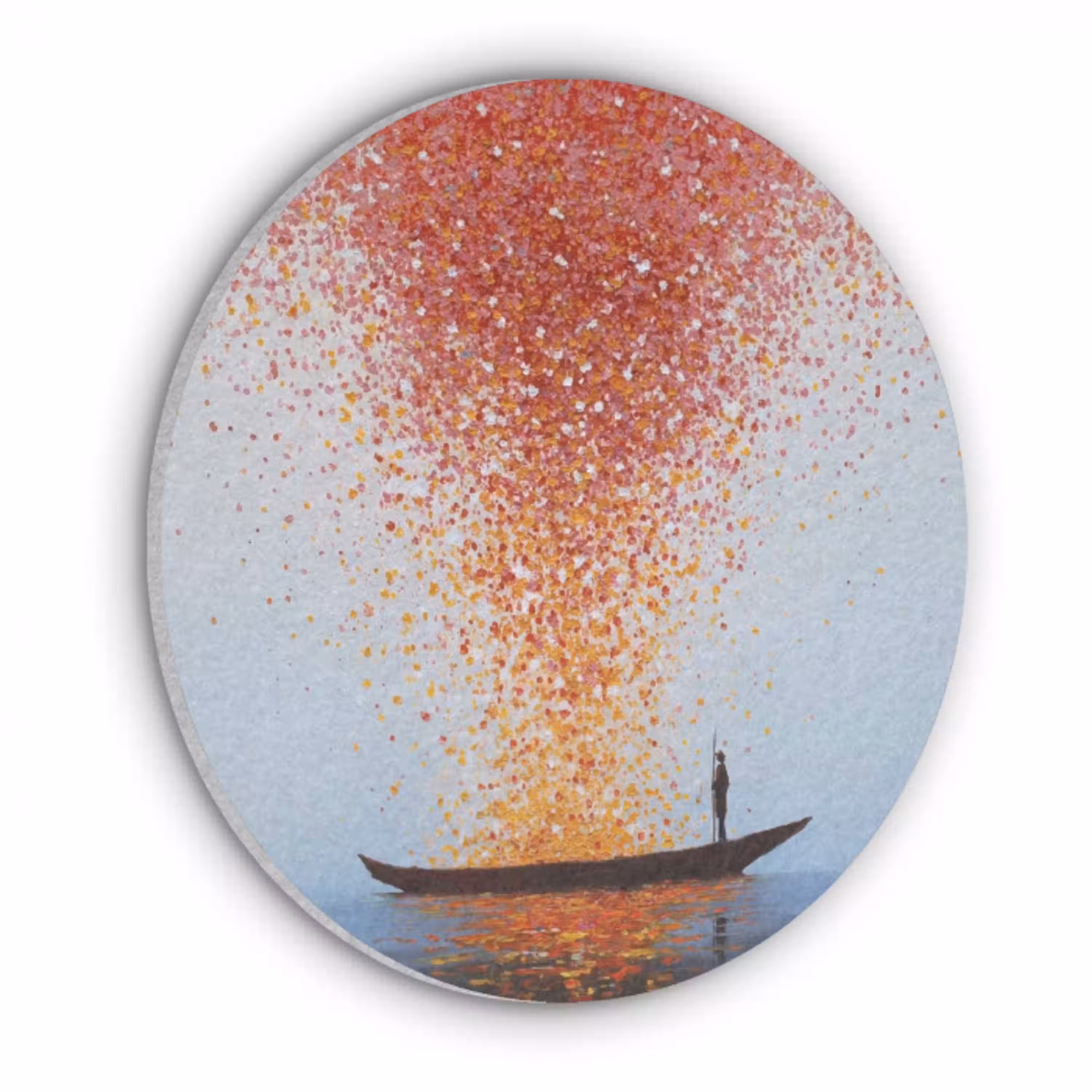 Wolk - Confetti - Boot - Wateroppervlakte Akoestische PET Vilt - Rond klein -3d