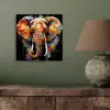 Olifant - Graffiti - Zwart - Dieren - Kleuren aluminium wit klein -sfeer2