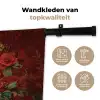 Bloemen - Dieprood - Zonnebril - Vrouw Wandkleed katoen klein -sfeer2