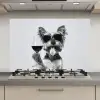 Hondje - Wijnglas - Zonnebril - Enthousiast keuken achterwand spatscherm klein -3d_website
