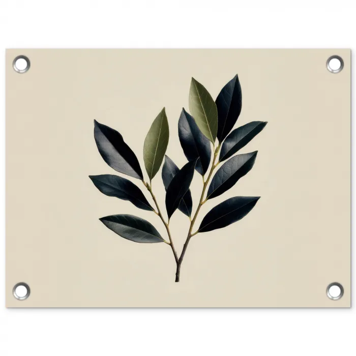 Ovaal - Olijfgroen - Simpel tuinposter los doek klein -3d