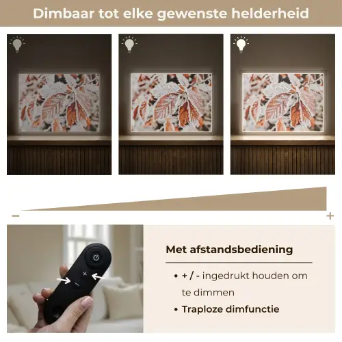 Bladeren - IJs - Winter - Natuur Light Box met batterij (Wandlamp) middel -USP_dimbaarNL