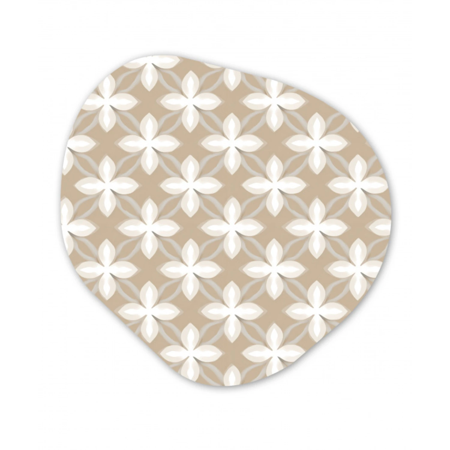 Patroon - Symmetrisch - Beige Wandcirkel Organisch Forex 3mm klein 629 -3d