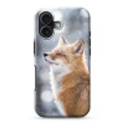 Vos - Sneeuwval - Portret - Winter - Sfeervol Toughcase MagSafe Apple iPhone 17 klein -3d