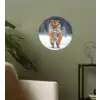 Tijger - Landschap - Sneeuw - Winter - Dieren Wandcirkel behangsticker klein -sfeer2