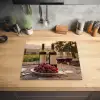 Wijn - Glazen - Druiven - Wijngaard Inductie beschermer vinyl 3mm middel -sfeer5