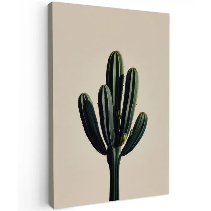 Cactus - Subtiel - Groen Tuinposter op houten frame 2 cm dik klein -3d