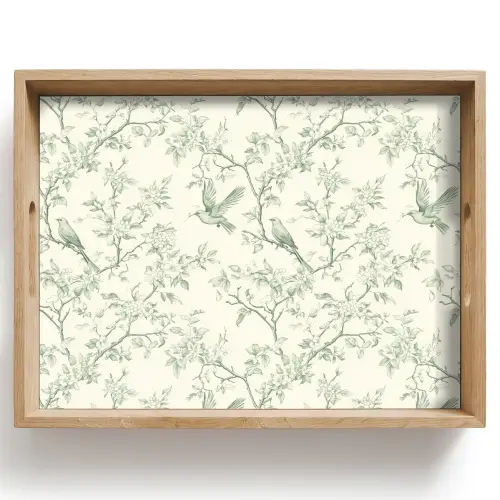 Klassiek - Vogels - Groen Dienblad Rechthoek middel 911 -z3d_shopping