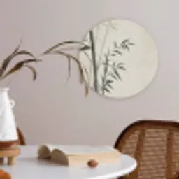 Japandi - Bamboe - Beige Akoestische PET Vilt - Rond klein -sfeer3