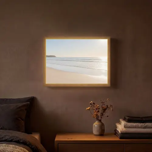 Zee - Zon - Zand Light Box met batterij (Wandlamp) middel -sfeer4