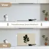 Eikenbladeren - Beige - Groen - Golvende randen keuken achterwand spatscherm klein -voor_na_NL