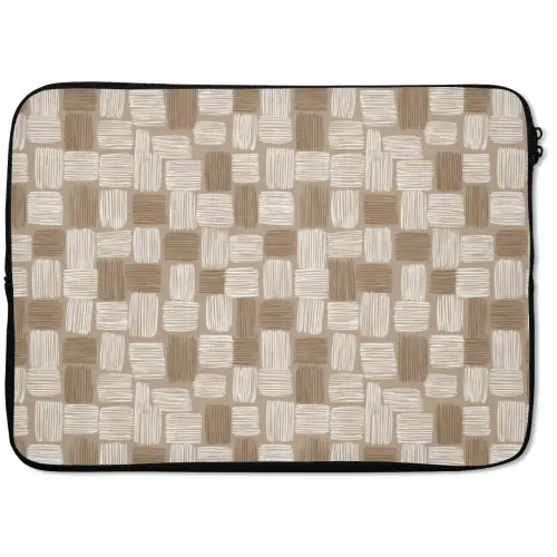 Blok - Patroon - Bruin laptophoes neopreen klein 279 -zkaufland3dotto