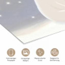 Ijsbeer - Sneeuw - Sterren - Blauw poster papier klein -tcloseup_DE
