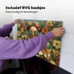 Bloemenkrans - Vrouwengezicht - Zonnebril - Oranje Inductie beschemer met haakjes klein -ky-ophangen-nl