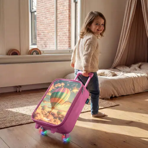 Pastel skyliner Kinderkoffer - Roze klein -sfeer1