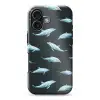 Dolfijnen - Patroon - Blauw - Grijs Toughcase MagSafe Apple iPhone 17 klein -3d