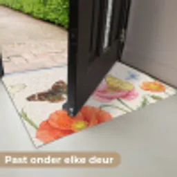 Vlinders - Klaprozen - Illustratie - Kleurrijk Deurmat klein -USP_NL
