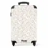 Witte krullen op taupe achtergrond NBS - Handbagage koffer - Volwassenen Unisex middel -productfoto_recht