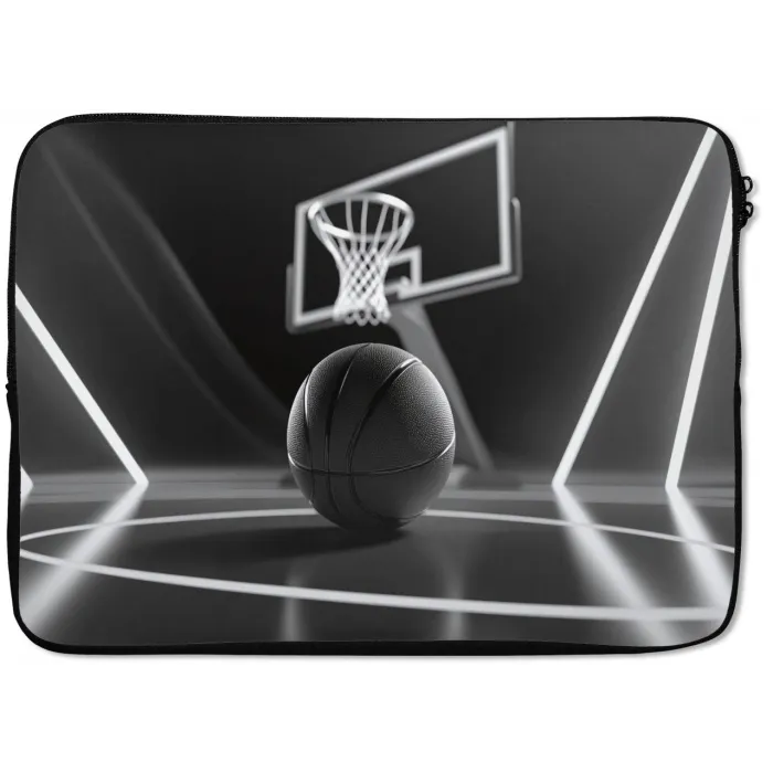 Basketbal - Basketbalveld - Lichtlijnen laptophoes neopreen klein -zkaufland3dotto
