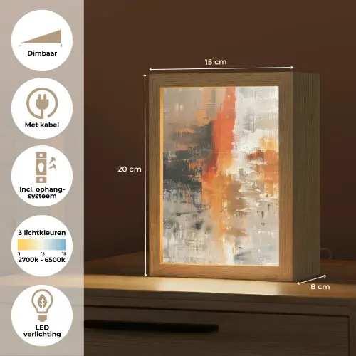 Verf - Patroon - Modern - Kunst Light Box met kabel (Tafellamp) klein -USP_NL