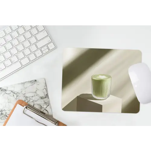 Matcha - Glas - Groen - Minimalistisch muismat rubber klein -witbureau
