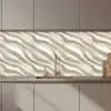 Diagonaal - Golven - Crème keuken achterwand 2 middel 871 zz_3dshopping