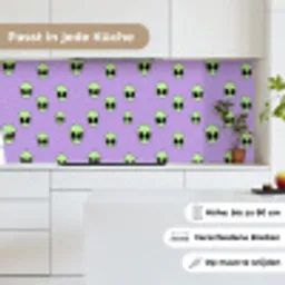 Alien - Retro - Lila keuken achterwand 2 middel 871 -sfeer4_DE