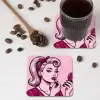 Vintage - Vrouw - Roze onderzetter kurk middel -sfeer2