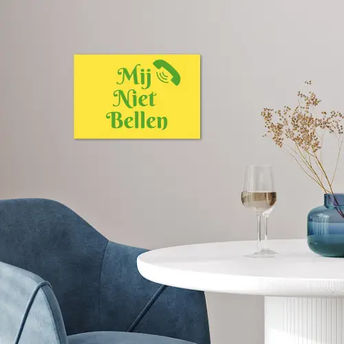 Mij niet bellen - Telefoon - Geel poster papier klein -sfeer3