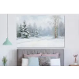 Bospad - Dennen - Sneeuw - Winter - Rustgevend forex 5mm xxl -slaapkamer