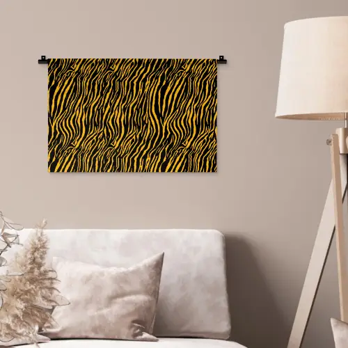 Oranje - Tijger - Zwart - Patroon Wandkleed katoen klein 269 -sfeer4